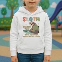 Funny Flash Sloth Running Team We’Ll Get There Sloth Kids Hoodie