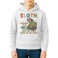 Funny Flash Sloth Running Team We’Ll Get There Sloth Kids Hoodie