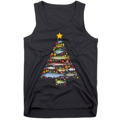 Freshwater Fish Species Christmas Tree Fishing Xmas Tank Top