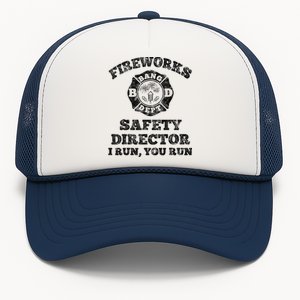 Funny Fireworks Safety Director Firefighter America Red Trucker Hat