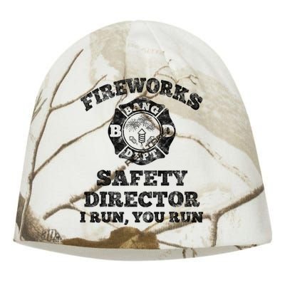 Funny Fireworks Safety Director Firefighter America Red Kati - Camo Knit Beanie