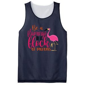 Funny Flamingo Slogan Be A Flamingo In A Flock Of Pigeons Quote Mesh Reversible Basketball Jersey Tank