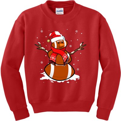 Funny Football Snowman Christmas Pajamas Matching Gifts Kids Sweatshirt