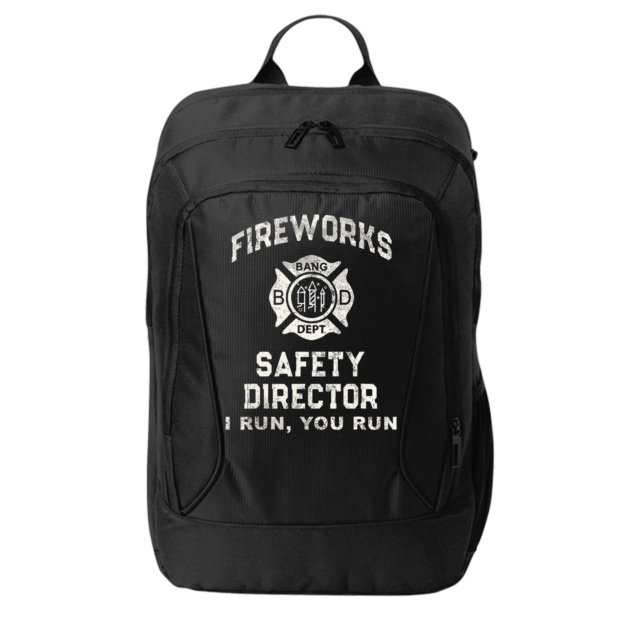 Funny FIREWORKS SAFETY DIRECTOR Firefighter America Red City Backpack