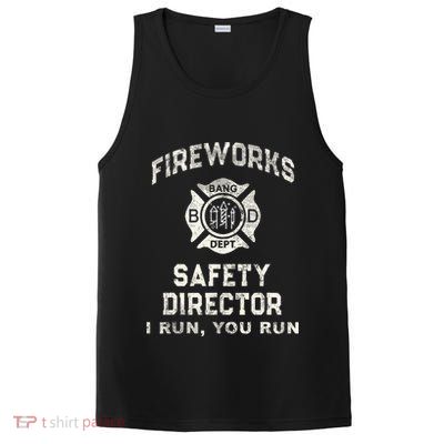 Funny FIREWORKS SAFETY DIRECTOR Firefighter America Red PosiCharge Competitor Tank