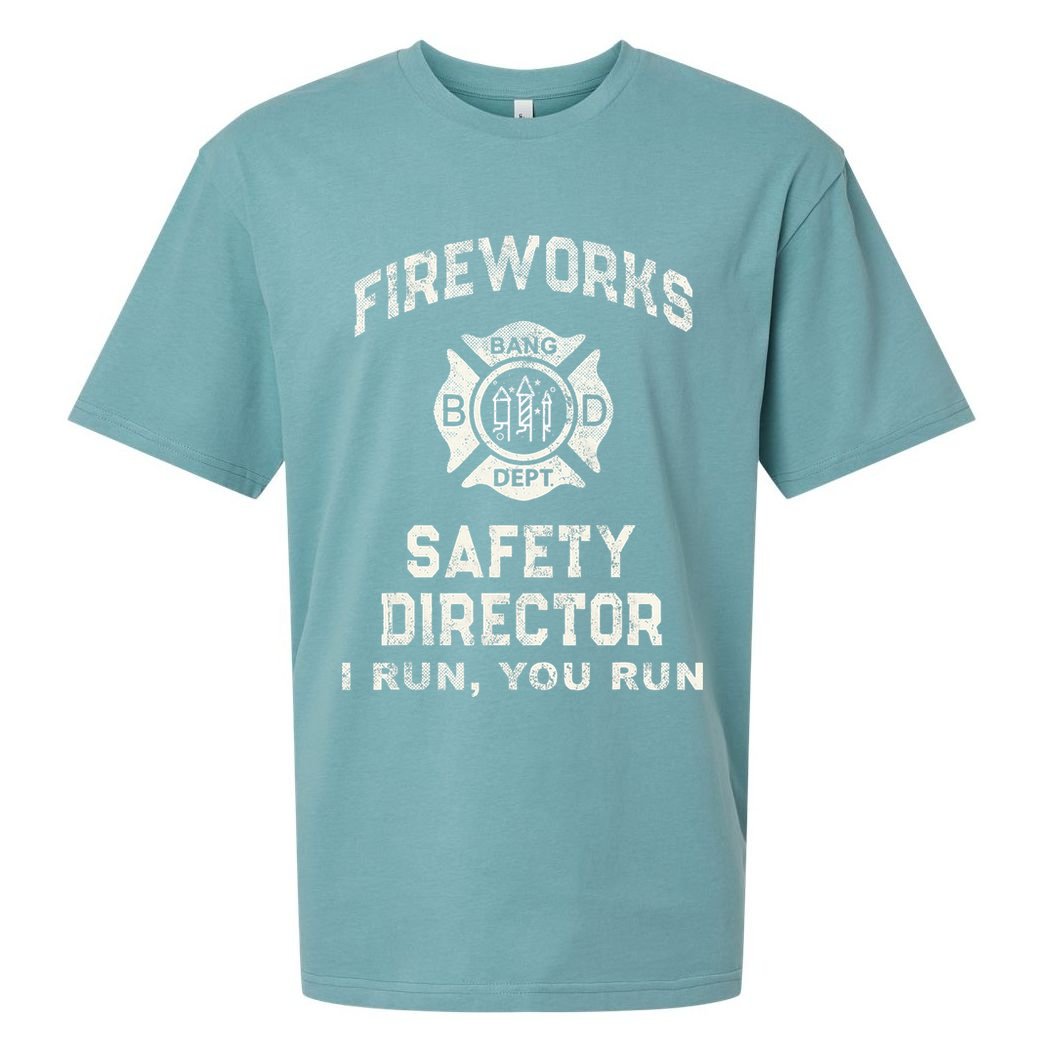 Funny FIREWORKS SAFETY DIRECTOR Firefighter America Red Sueded Cloud Jersey T-Shirt
