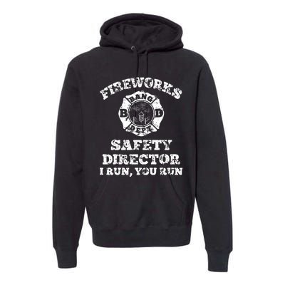 Funny Fireworks Safety Director Firefighter America Red Pyrov Premium Hoodie