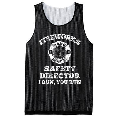 Funny Fireworks Safety Director Firefighter America Red Pyrov Mesh Reversible Basketball Jersey Tank