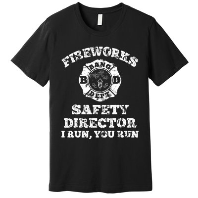 Funny Fireworks Safety Director Firefighter America Red Pyrov Premium T-Shirt