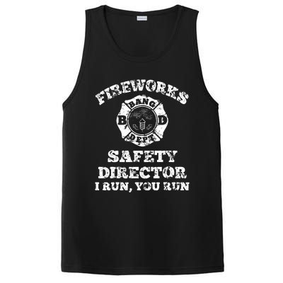 Funny Fireworks Safety Director Firefighter America Red Pyrov PosiCharge Competitor Tank