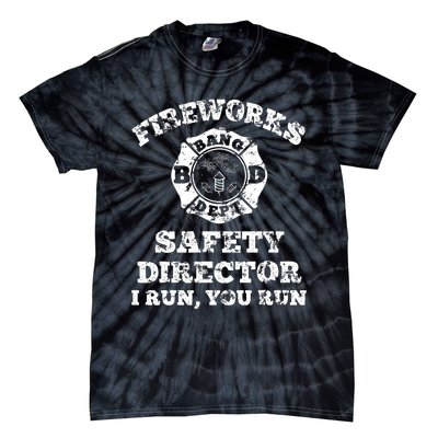 Funny Fireworks Safety Director Firefighter America Red Pyrov Tie-Dye T-Shirt