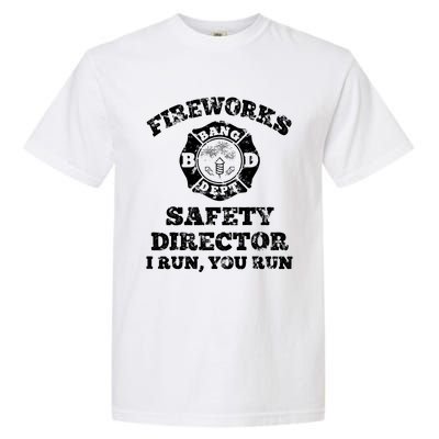 Funny Fireworks Safety Director Firefighter America Red Pyrov Garment-Dyed Heavyweight T-Shirt