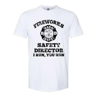 Funny Fireworks Safety Director Firefighter America Red Pyrov Softstyle CVC T-Shirt