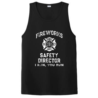 Funny FIREWORKS SAFETY DIRECTOR Firefighter America Red PosiCharge Competitor Tank