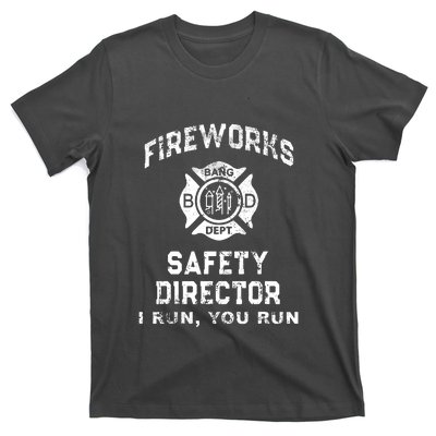 Funny FIREWORKS SAFETY DIRECTOR Firefighter America Red T-Shirt