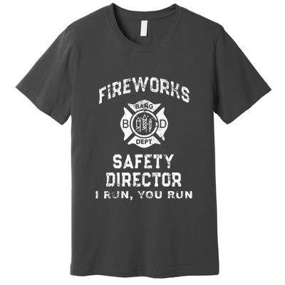 Funny FIREWORKS SAFETY DIRECTOR Firefighter America Red Premium T-Shirt