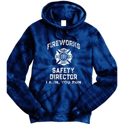 Funny FIREWORKS SAFETY DIRECTOR Firefighter America Red Tie Dye Hoodie