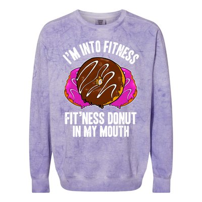 Funny Fitness Saying Workout Gym National Donut Day Lover Funny Gift Colorblast Crewneck Sweatshirt