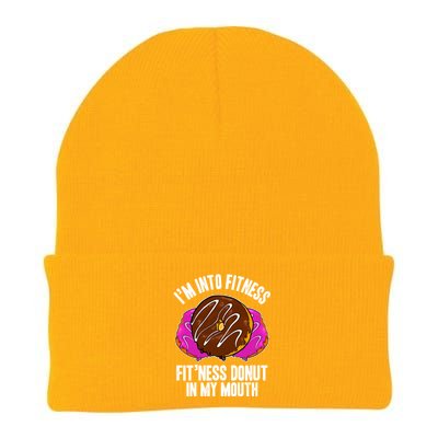 Funny Fitness Saying Workout Gym National Donut Day Lover Funny Gift Knit Cap Winter Beanie