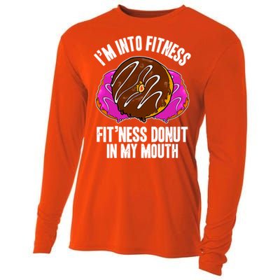 Funny Fitness Saying Workout Gym National Donut Day Lover Funny Gift Cooling Performance Long Sleeve Crew