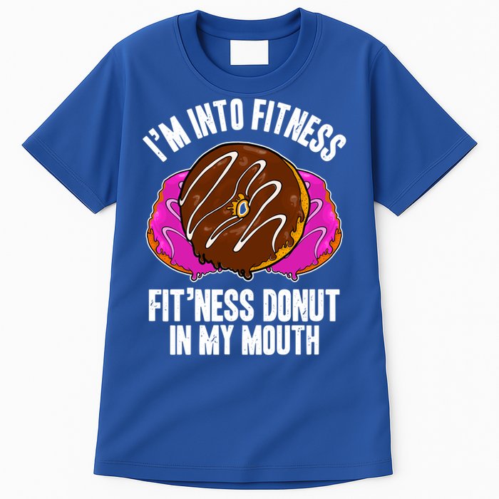 Funny Fitness Saying Workout Gym National Donut Day Lover Funny Gift Tall T-Shirt