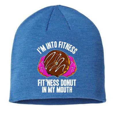 Funny Fitness Saying Workout Gym National Donut Day Lover Funny Gift Sustainable Beanie