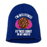 Funny Fitness Saying Workout Gym National Donut Day Lover Funny Gift Short Acrylic Beanie