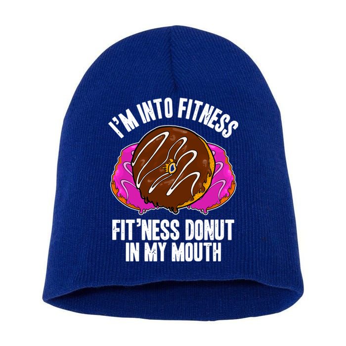 Funny Fitness Saying Workout Gym National Donut Day Lover Funny Gift Short Acrylic Beanie