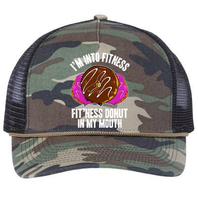 Funny Fitness Saying Workout Gym National Donut Day Lover Funny Gift Retro Rope Trucker Hat Cap