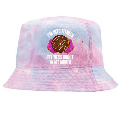 Funny Fitness Saying Workout Gym National Donut Day Lover Funny Gift Tie-Dyed Bucket Hat