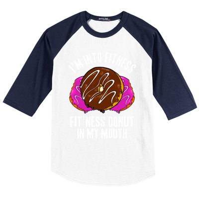 Funny Fitness Saying Workout Gym National Donut Day Lover Funny Gift Baseball Sleeve Shirt