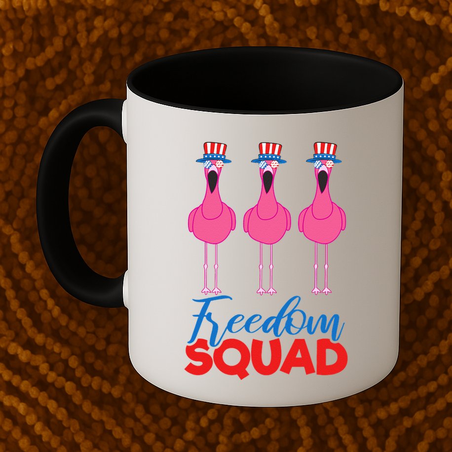 Flamingo Freedom Squad Matching 4th Of July Usa Team Gift Mug
