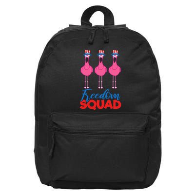 Flamingo Freedom Squad Matching 4th Of July Usa Team Gift 16 in Basic Backpack