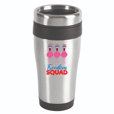 Flamingo Freedom Squad Matching 4th Of July Usa Team Gift 16oz Travel Tumbler