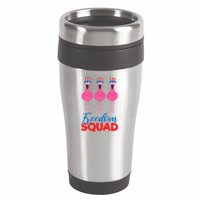 Flamingo Freedom Squad Matching 4th Of July Usa Team Gift 16oz Travel Tumbler