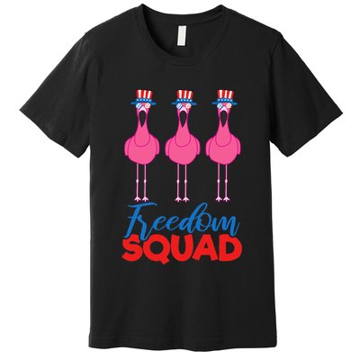 Flamingo Freedom Squad Matching 4th Of July Usa Team Gift Premium T-Shirt