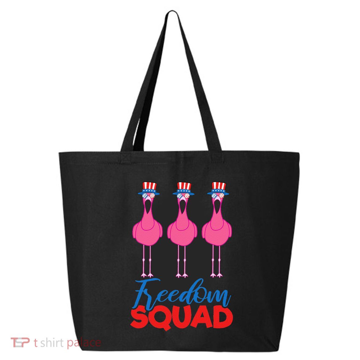 Flamingo Freedom Squad Matching 4th Of July Usa Team Gift 25L Jumbo Tote