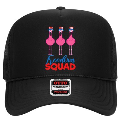 Flamingo Freedom Squad Matching 4th Of July Usa Team Gift Trucker Hat