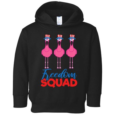 Flamingo Freedom Squad Matching 4th Of July Usa Team Gift Toddler Hoodie