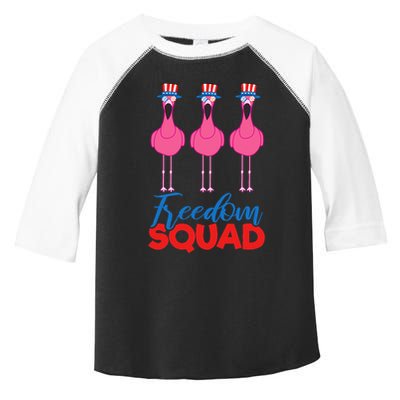Flamingo Freedom Squad Matching 4th Of July Usa Team Gift Toddler Fine Jersey T-Shirt