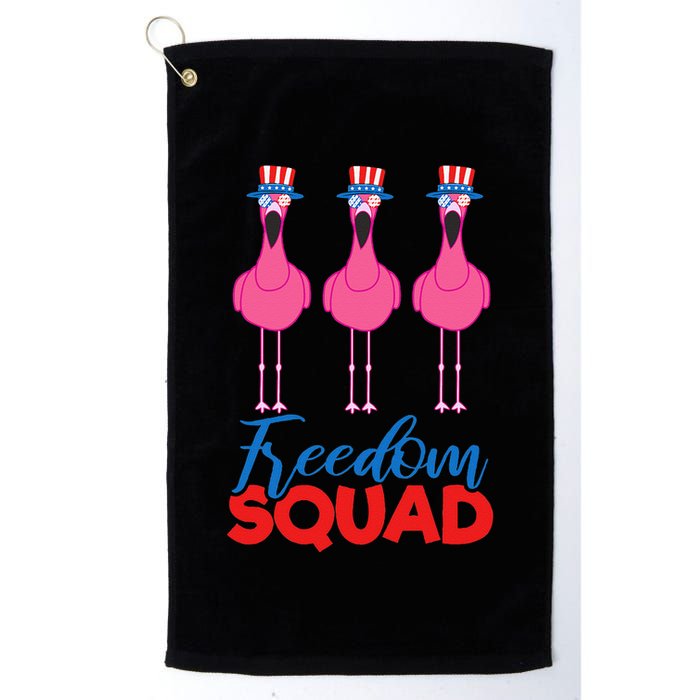 Flamingo Freedom Squad Matching 4th Of July Usa Team Gift Golf Towel