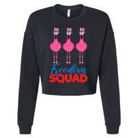 Flamingo Freedom Squad Matching 4th Of July Usa Team Gift Cropped Pullover Crew