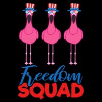 Flamingo Freedom Squad Matching 4th Of July Usa Team Gift Cropped Pullover Crew