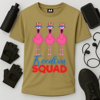 Flamingo Freedom Squad Matching 4th Of July Usa Team Gift Cooling Performance Crew T-Shirt