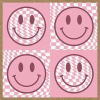 Funny Face Shirt Checkered Pattern Smile Face Meme Trendy Cotton Canvas Backpack