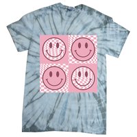 Funny Face Shirt Checkered Pattern Smile Face Meme Trendy Tie-Dye T-Shirt