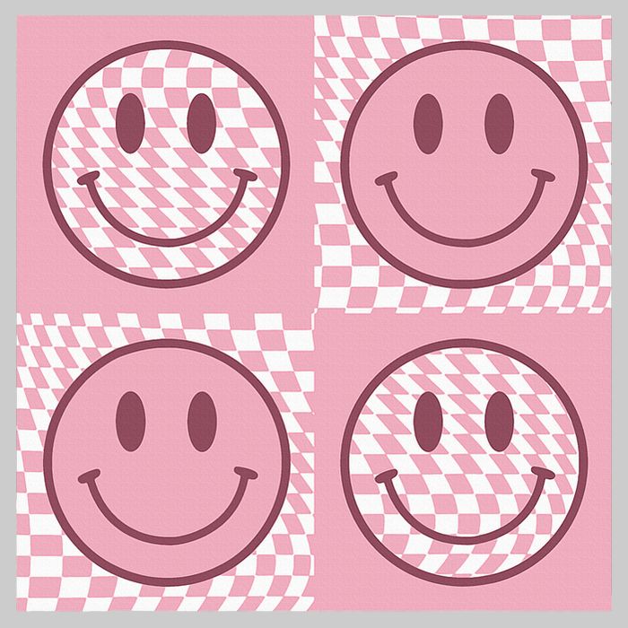 Funny Face Shirt Checkered Pattern Smile Face Meme Trendy Tie-Dye T-Shirt