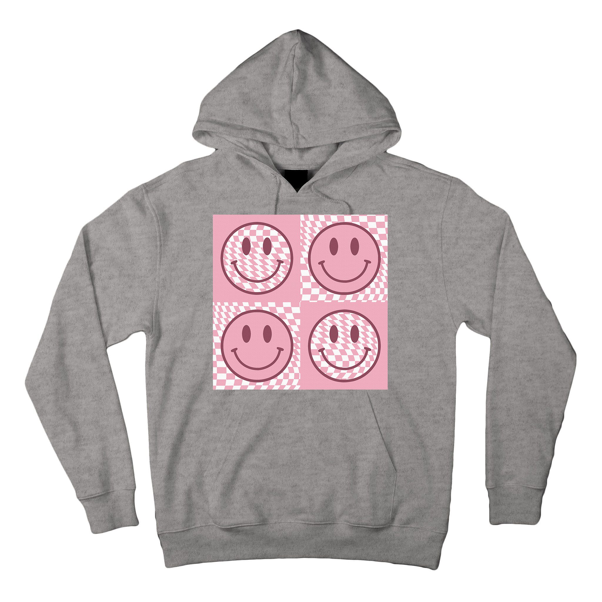 Funny Face Shirt Checkered Pattern Smile Face Meme Trendy Tall Hoodie