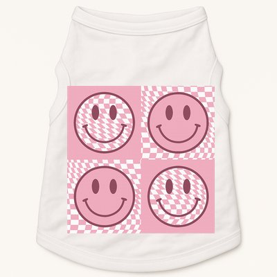 Funny Face Shirt Checkered Pattern Smile Face Meme Trendy Doggie Tank