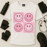 Funny Face Shirt Checkered Pattern Smile Face Meme Trendy Performance Shirt